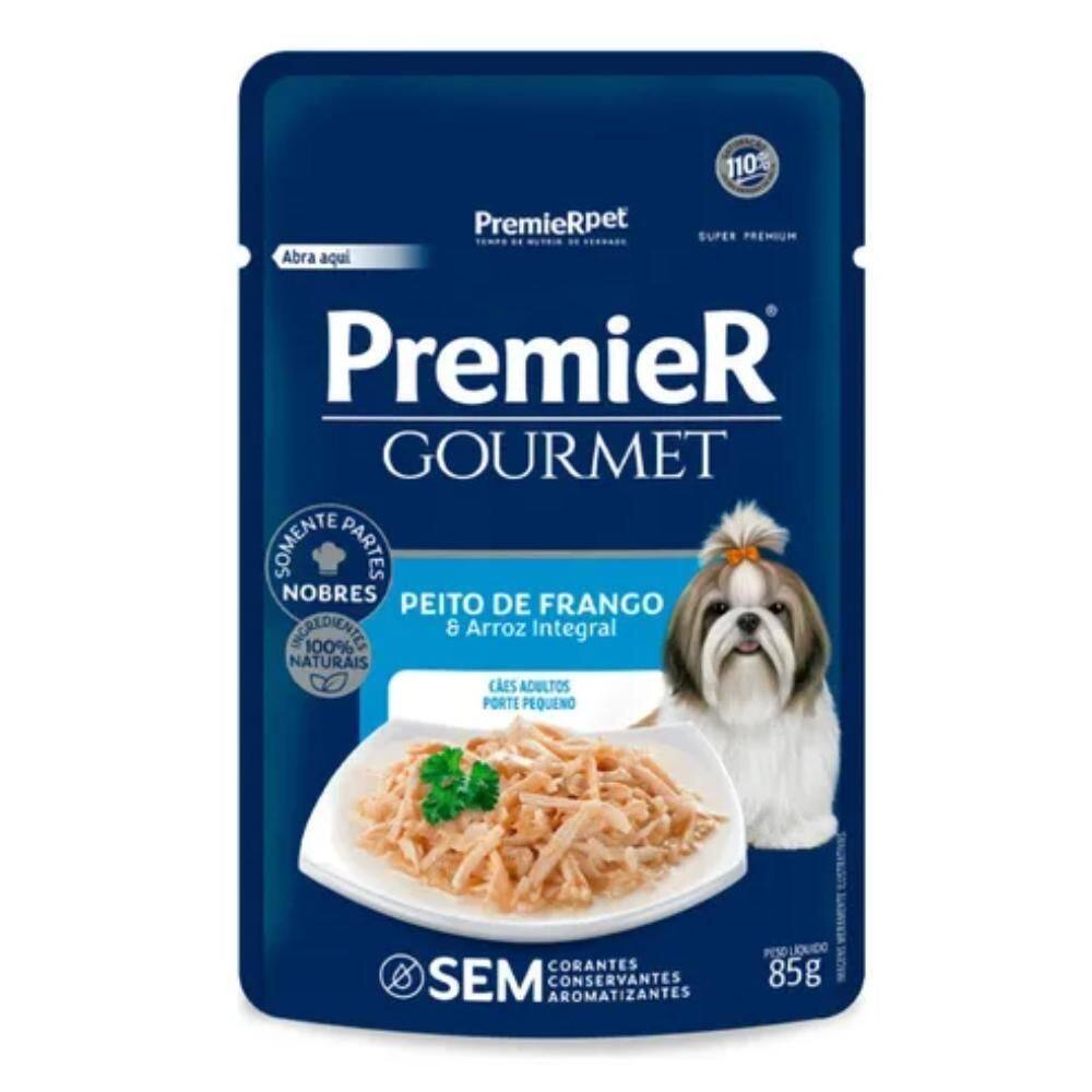 Premier Gourmet Caes Ad Peq Porte Fran 85G Sachê Cada Cx 20U
