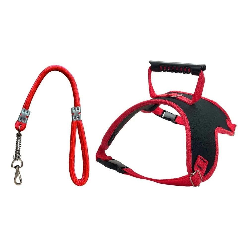 2X Conjunto Guia E Peitoral Adestramento Cachorro Grande Por