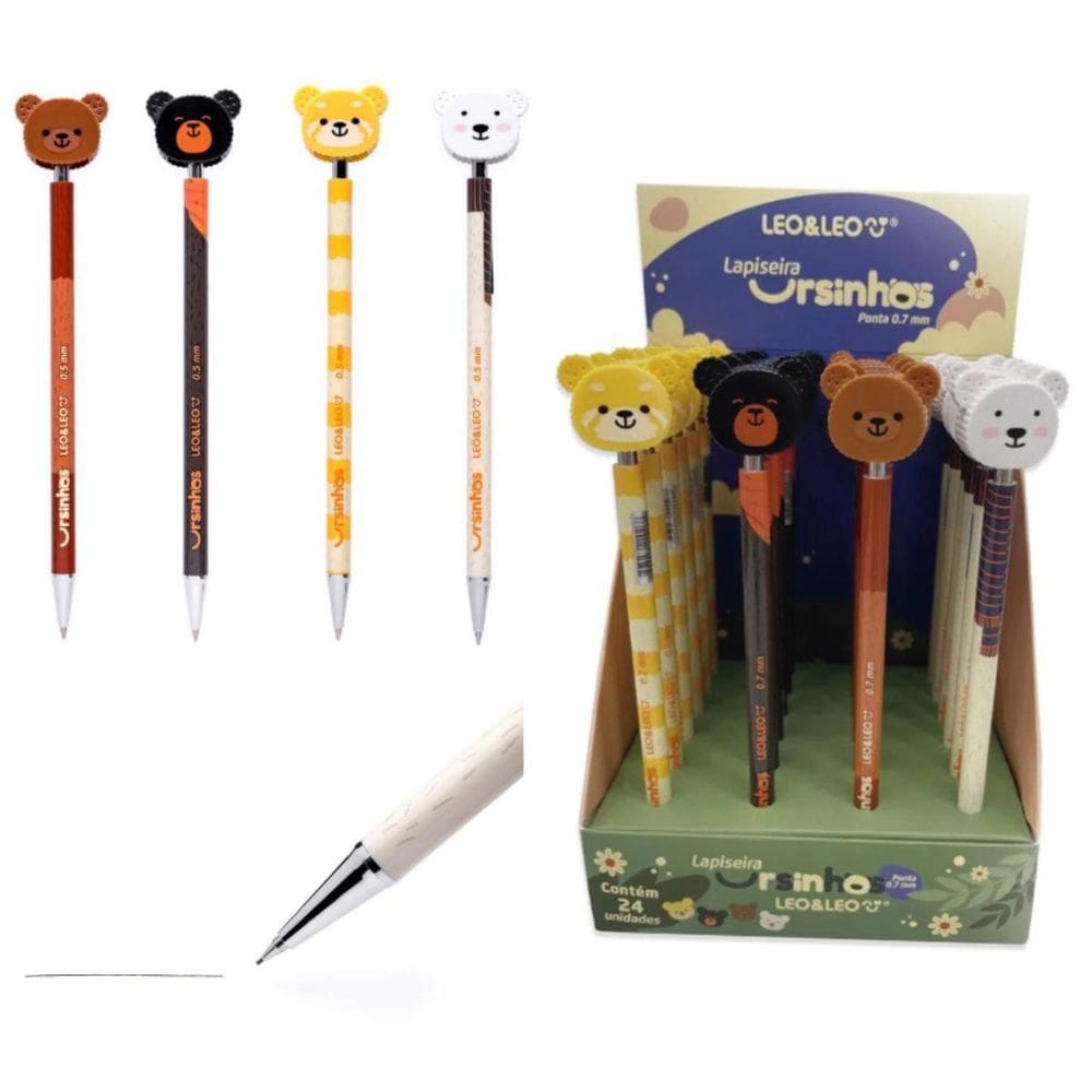 Lapiseira 0.5 Com Ursinhos Unidade Leo E Leo
