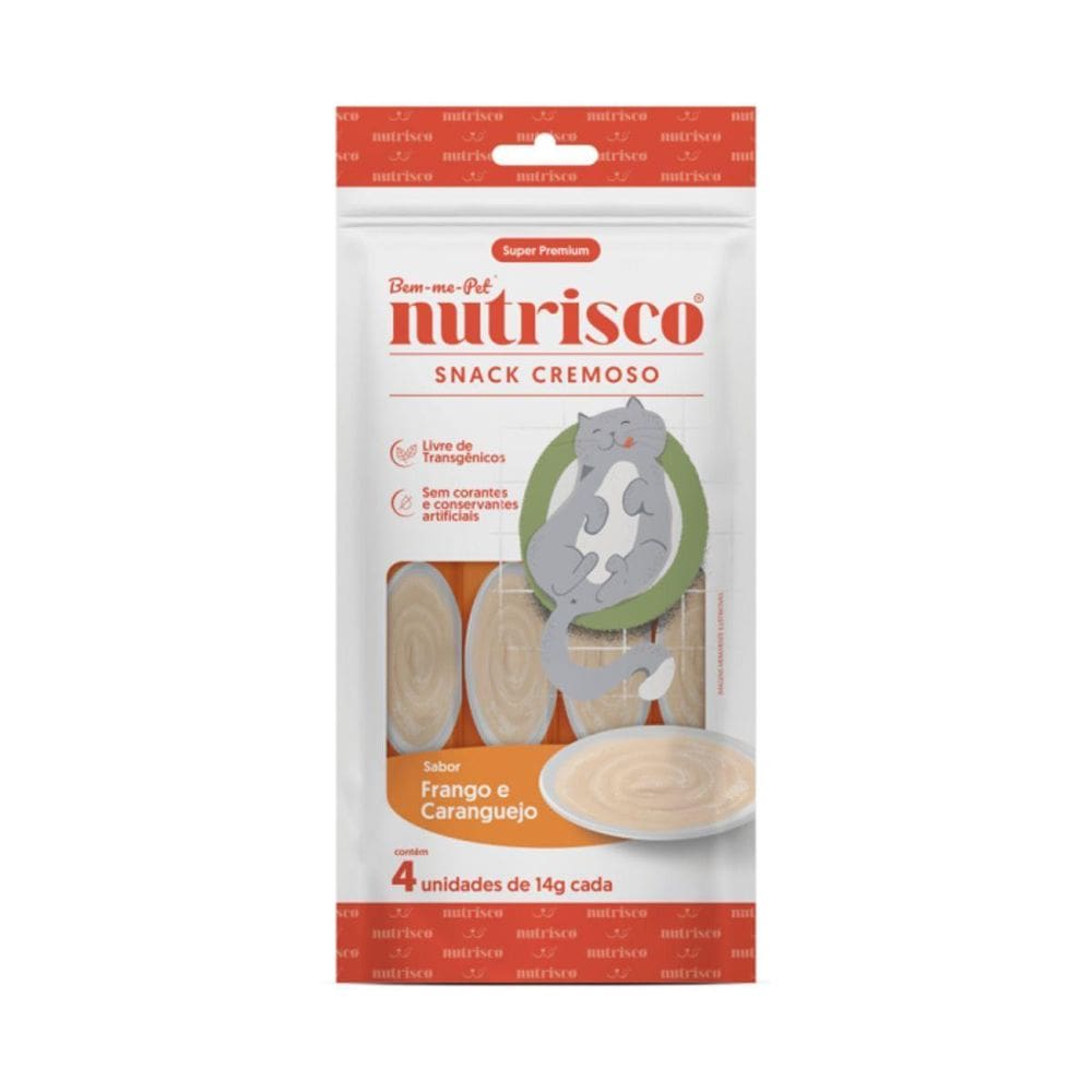 Petisco Nutrisco Gatos Adultos Frango/Caranguejo 4 Unid 14G