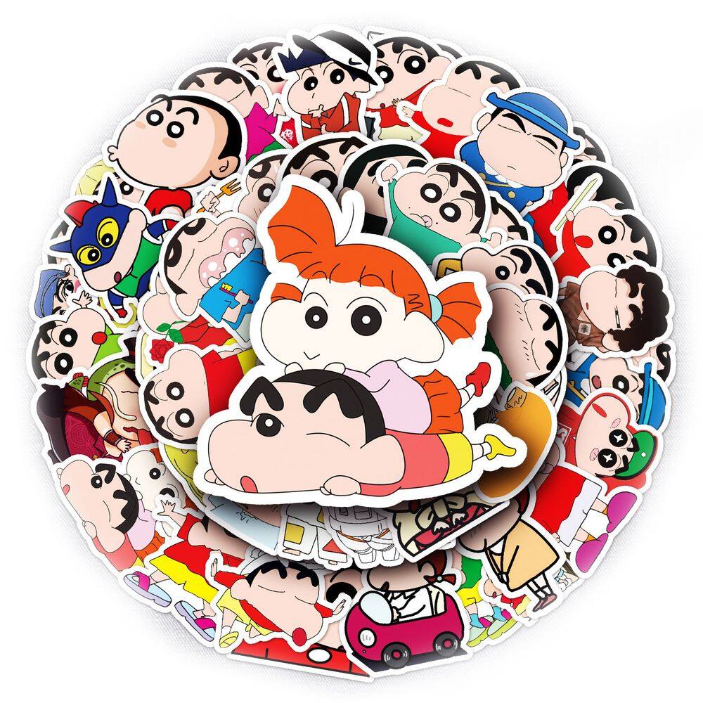 Adesivos Shins Chans, vinil impermeável, 51 unidades para laptop