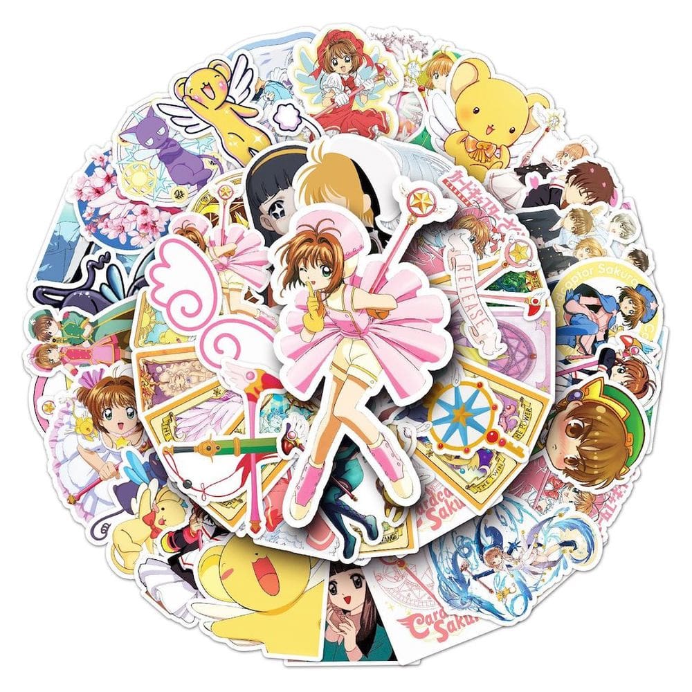 Pacote de adesivos Cardcaptor Sakura Anime 50 unidades de cartão decorativo