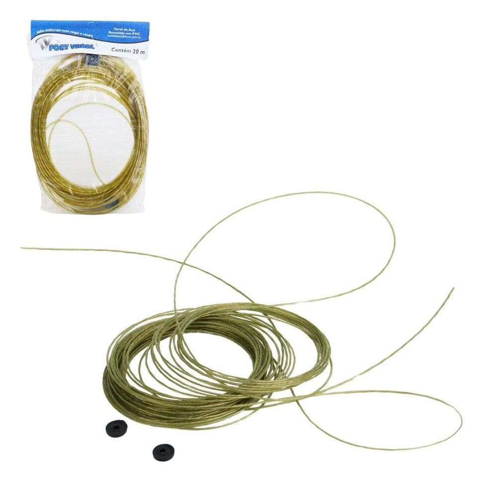 Corda Para Varal 20m Aço Encapado de Pvc - Tudo em Caixa