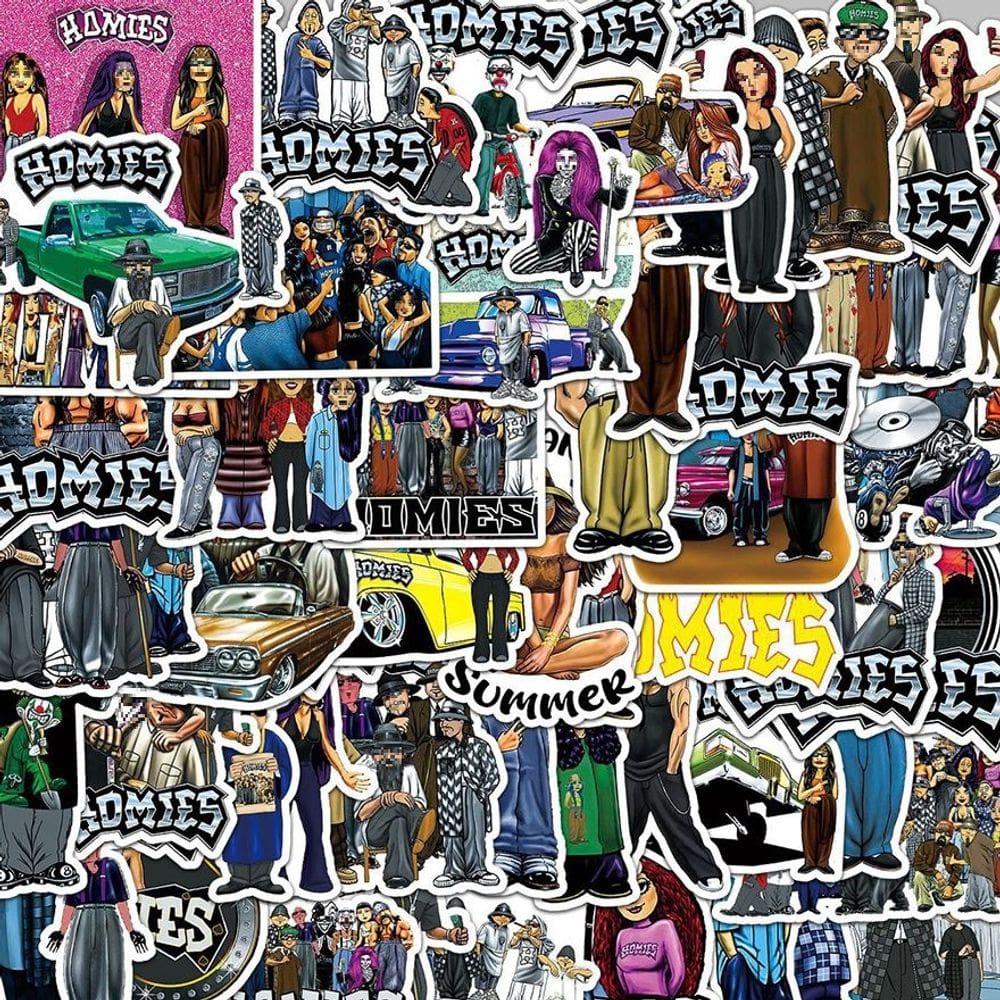 Adesivos Homies, vinil impermeável, anime, 50 unidades/lote