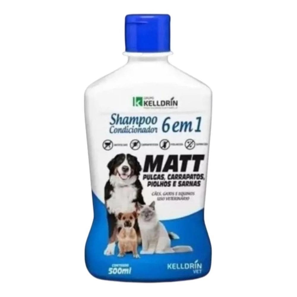 2X Shampoo Kelldrin Matt 6 Em 1 Anti Pulgas E Carrapatos 500