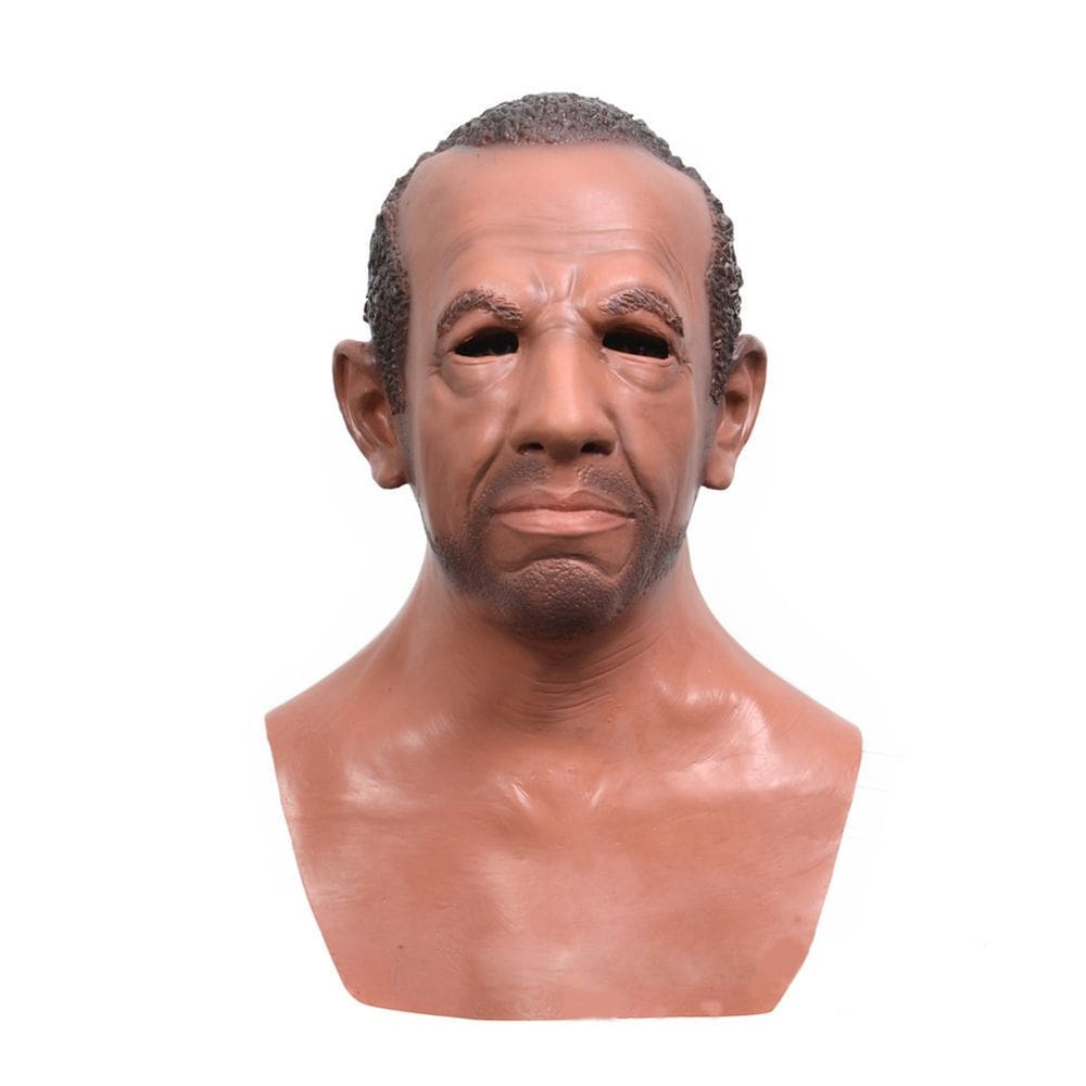 Máscara Costume Play Mask Capa facial de látex preto africano