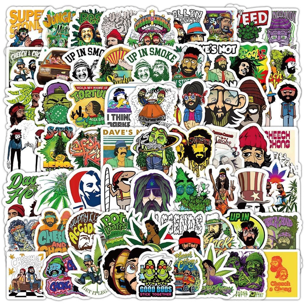 Adesivos Cheechs And Chongs em vinil impermeável 100 unidades/lote