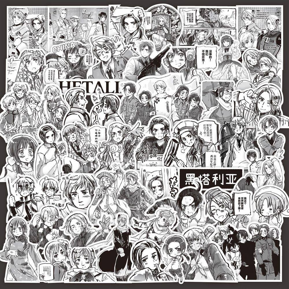 Adesivos de vinil impermeável Worlds Stars, anime, 75 unidades