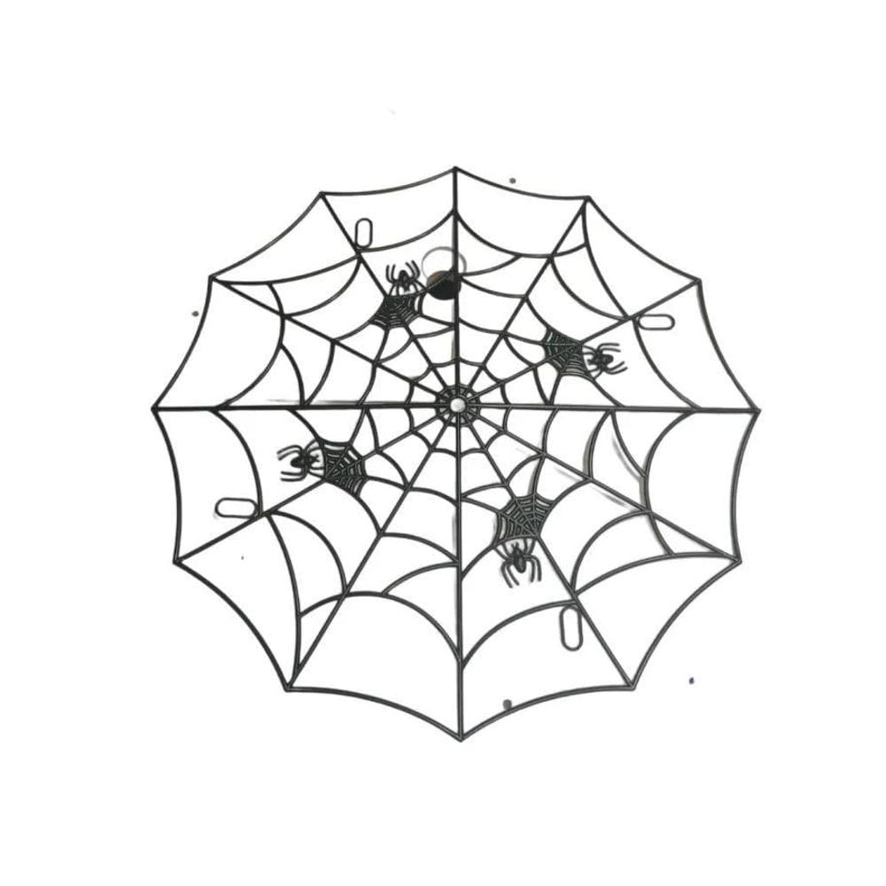 Teia De Aranha Montável Decorativa Em Plástico 62Cm