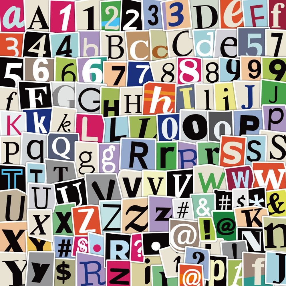 Adesivos, 200 unidades/lote, letras e símbolos digitais, à prova d`água