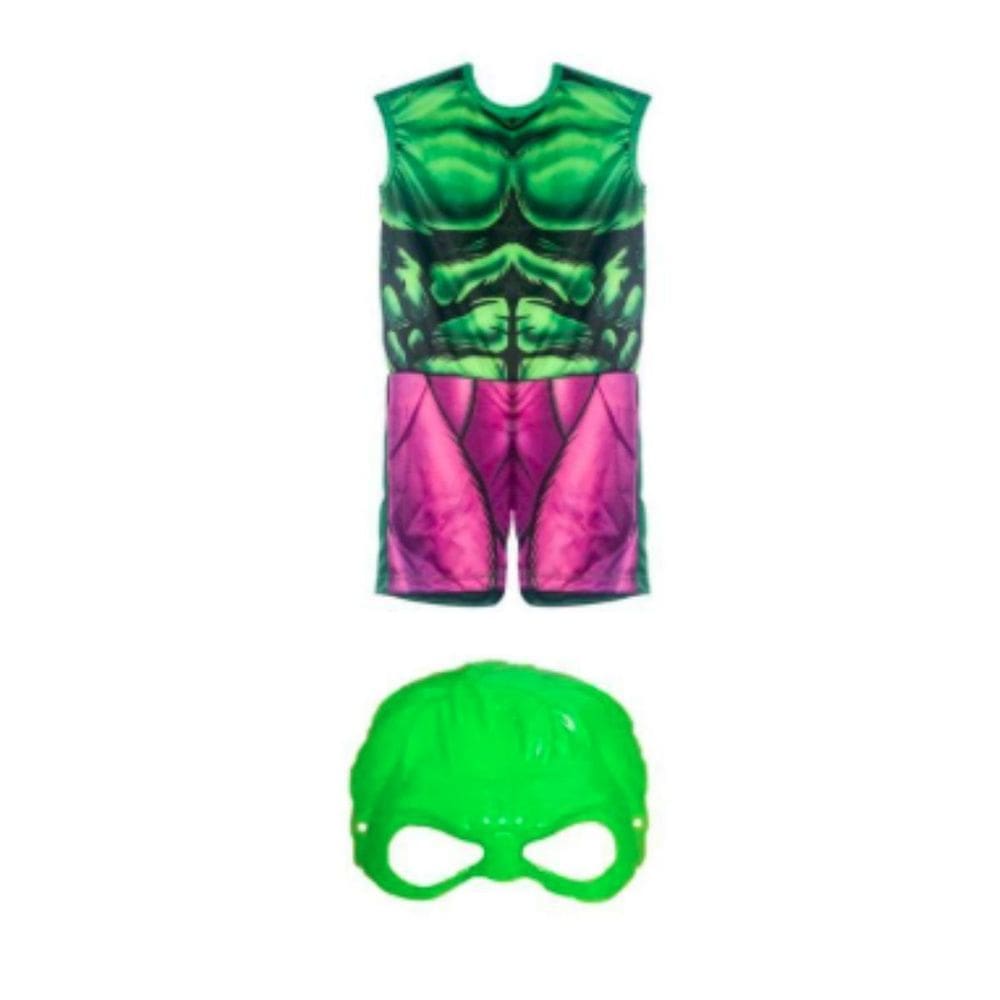 Kit Infantil Fantasia Hulk G De 10 A 12 Anos