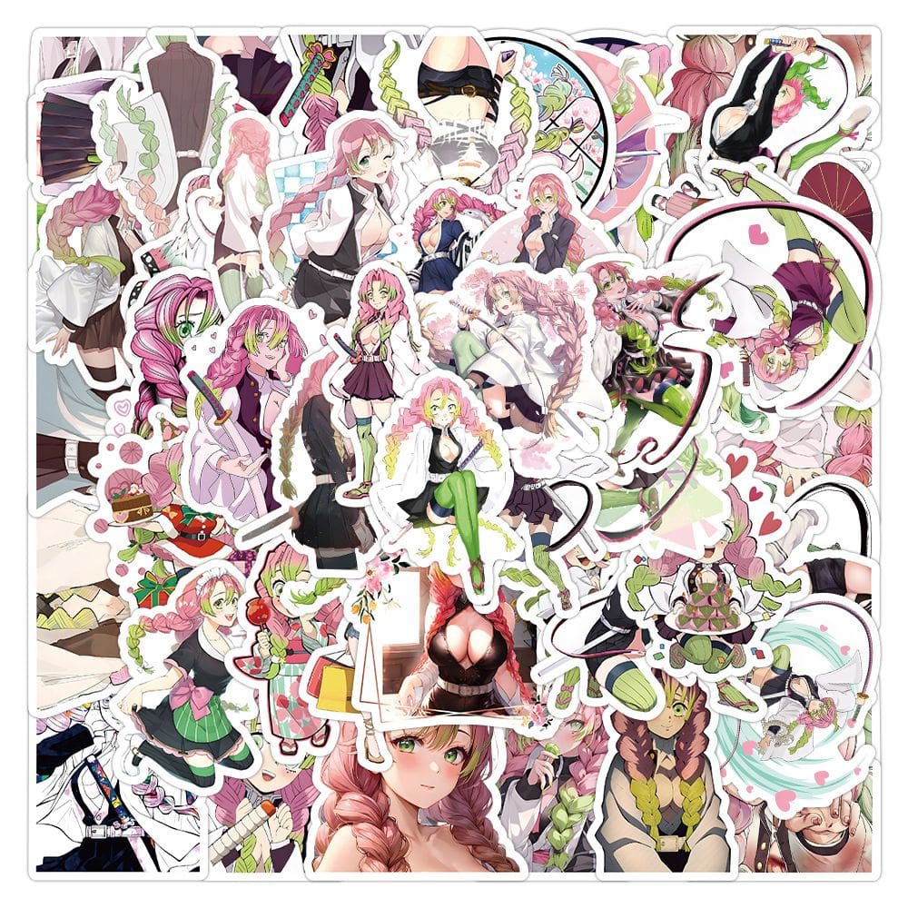 Adesivos Demons Slayers Kanrojis Mitsuris 52 unidades Waterpro