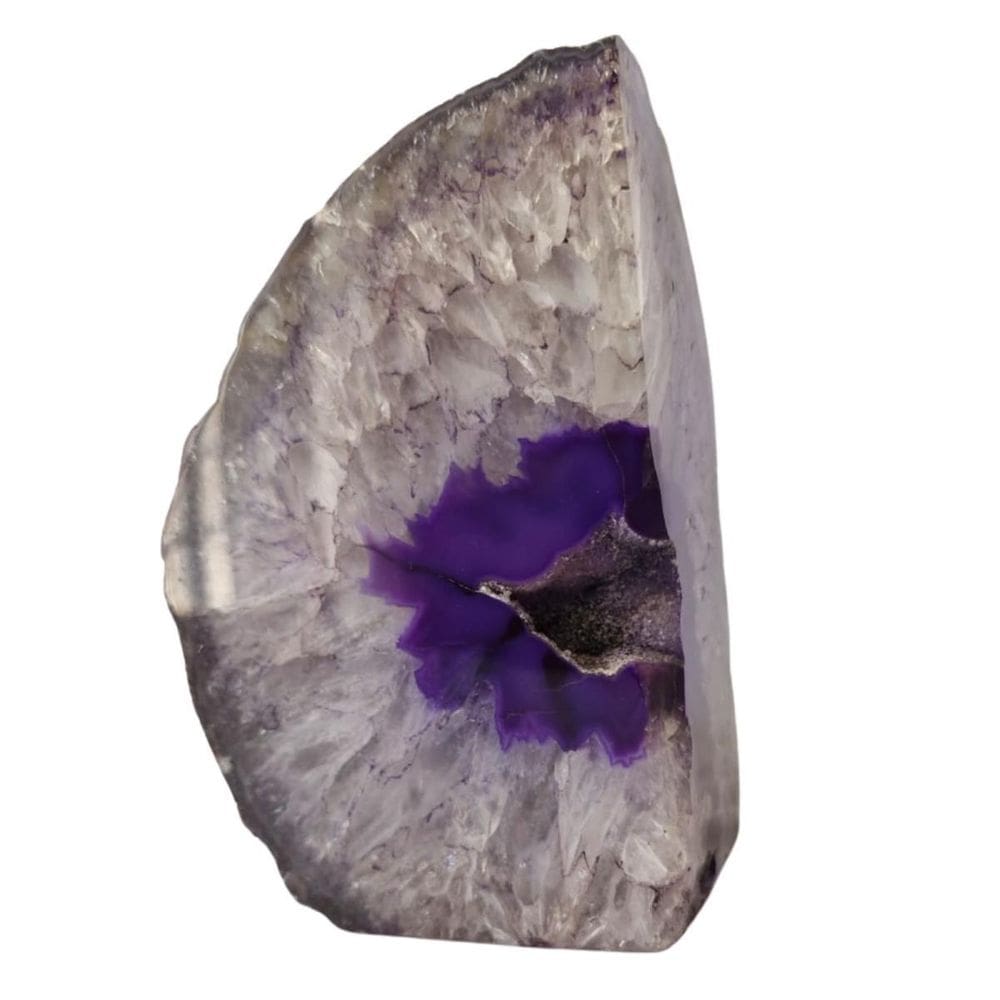 Pedra Natural Geodo Ágata Roxa 800 A 900 Gramas Decoração