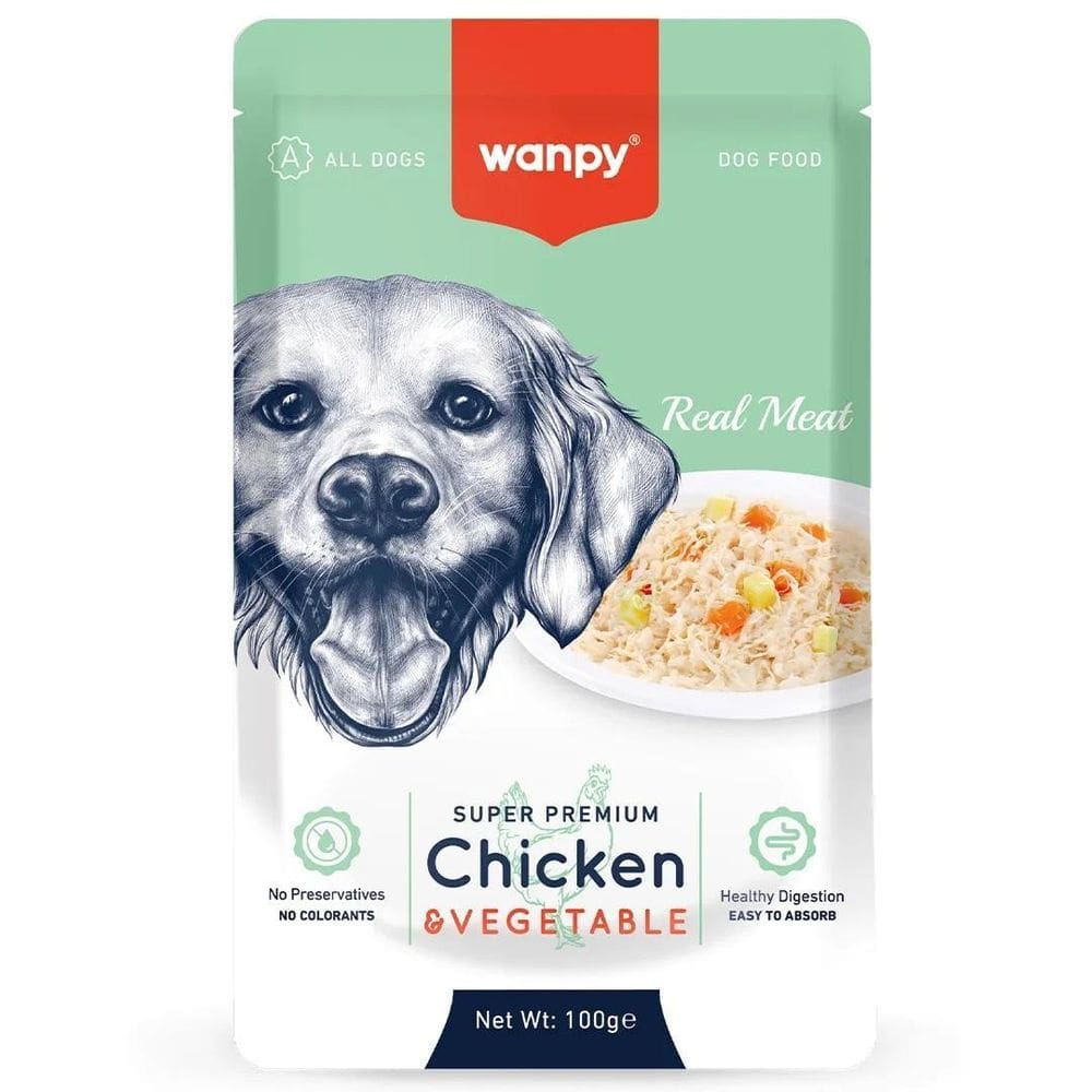 Petisco Para Cães Wanpy Sachê De Frango E Vegetais 100G