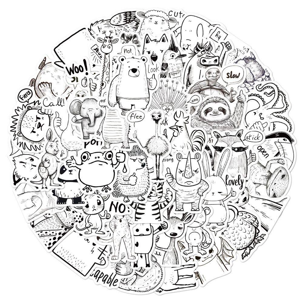 Adesivos Thumbs Up Animals em vinil impermeável Anime x50