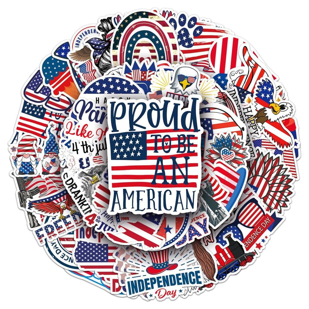 Adesivos Americans Independences Days Waterproof V 50 unidades