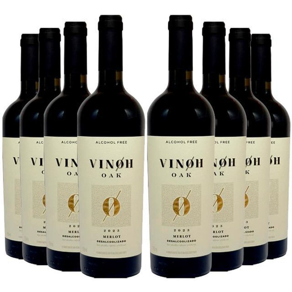 Vinho Sem Álcool Tinto Seco Merlot Vinoh Oak - 08 Un