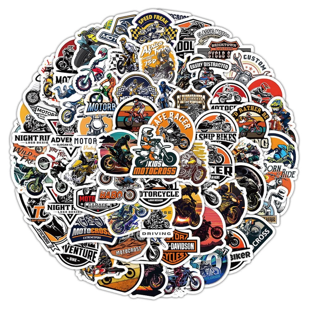 Pacote de adesivos Motocross Motorcycle Anime 100 unidades 4-7 cm