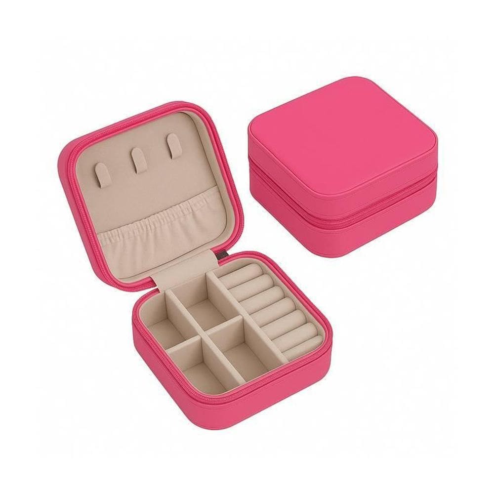 Mini Porta Joias Rosa Pink Revestimento Sintético