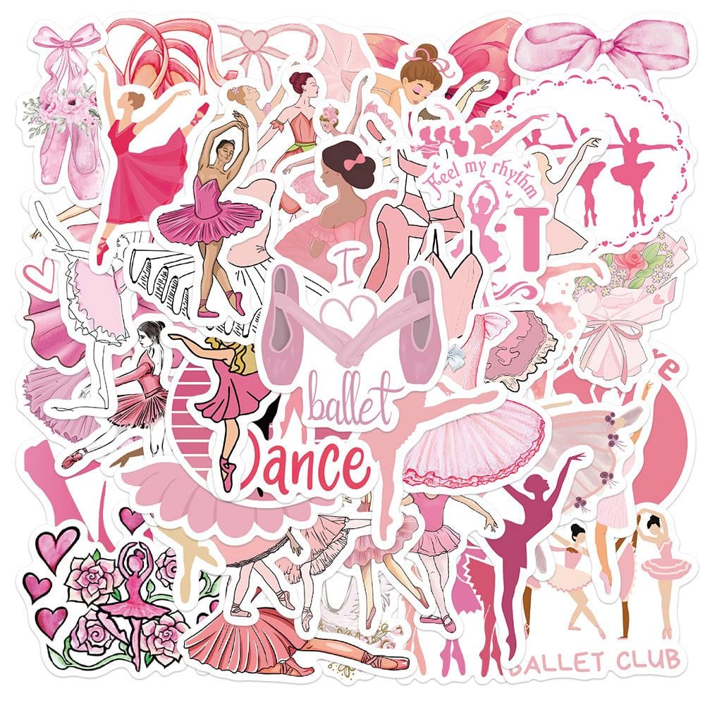 Adesivos, 50 unidades/lote, balés, vinil impermeável, adesivos de anime D