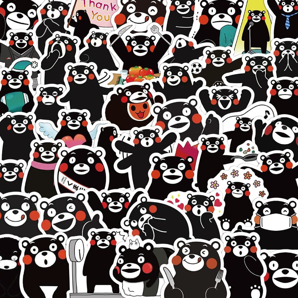 Adesivos Kumamons, vinil impermeável, anime, 60 unidades/lote, 5-7 cm