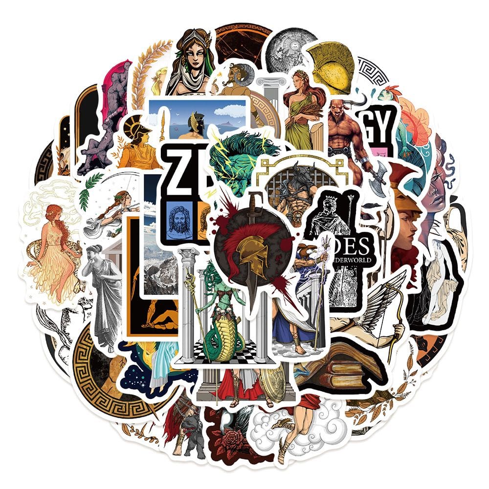 Adesivos Greeks Mythologys Aesthetics à prova d`água 50 unidades/lote