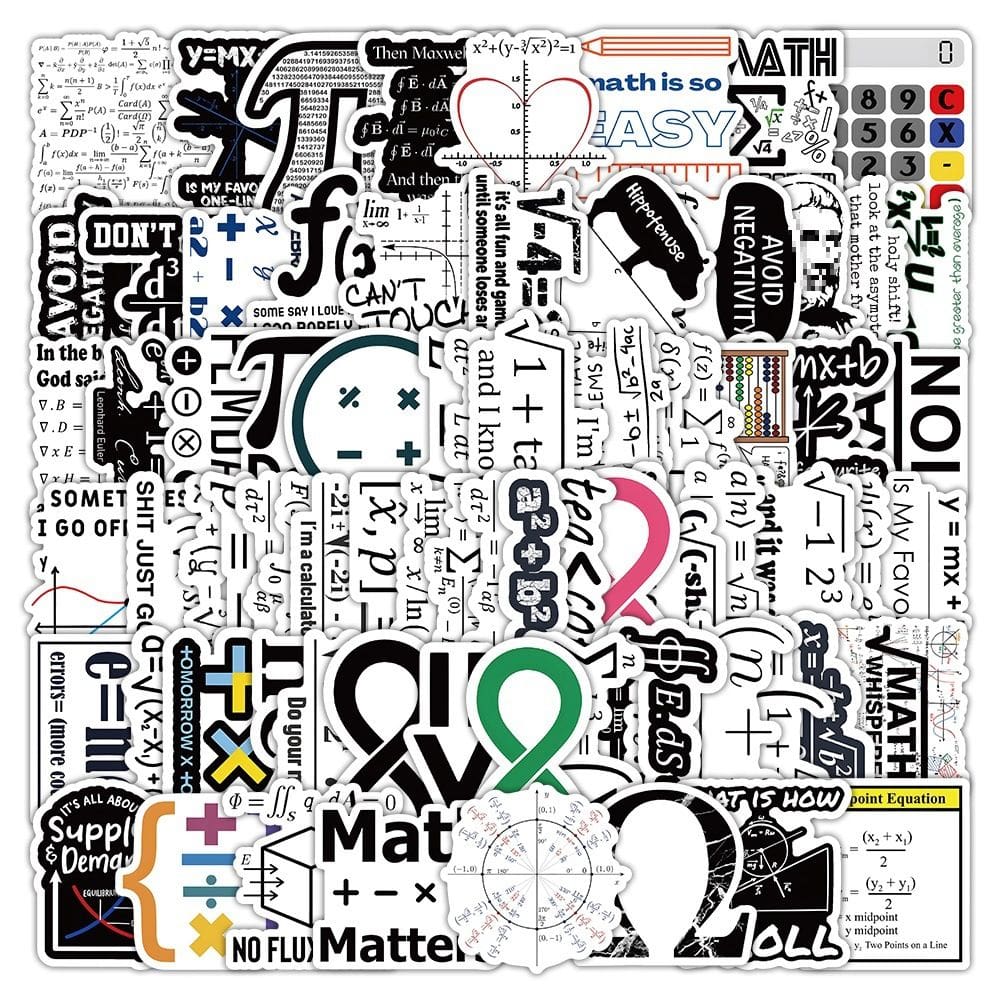 Stickers Maths Formulas 103 unidades à prova d`água para laptop e muito mais