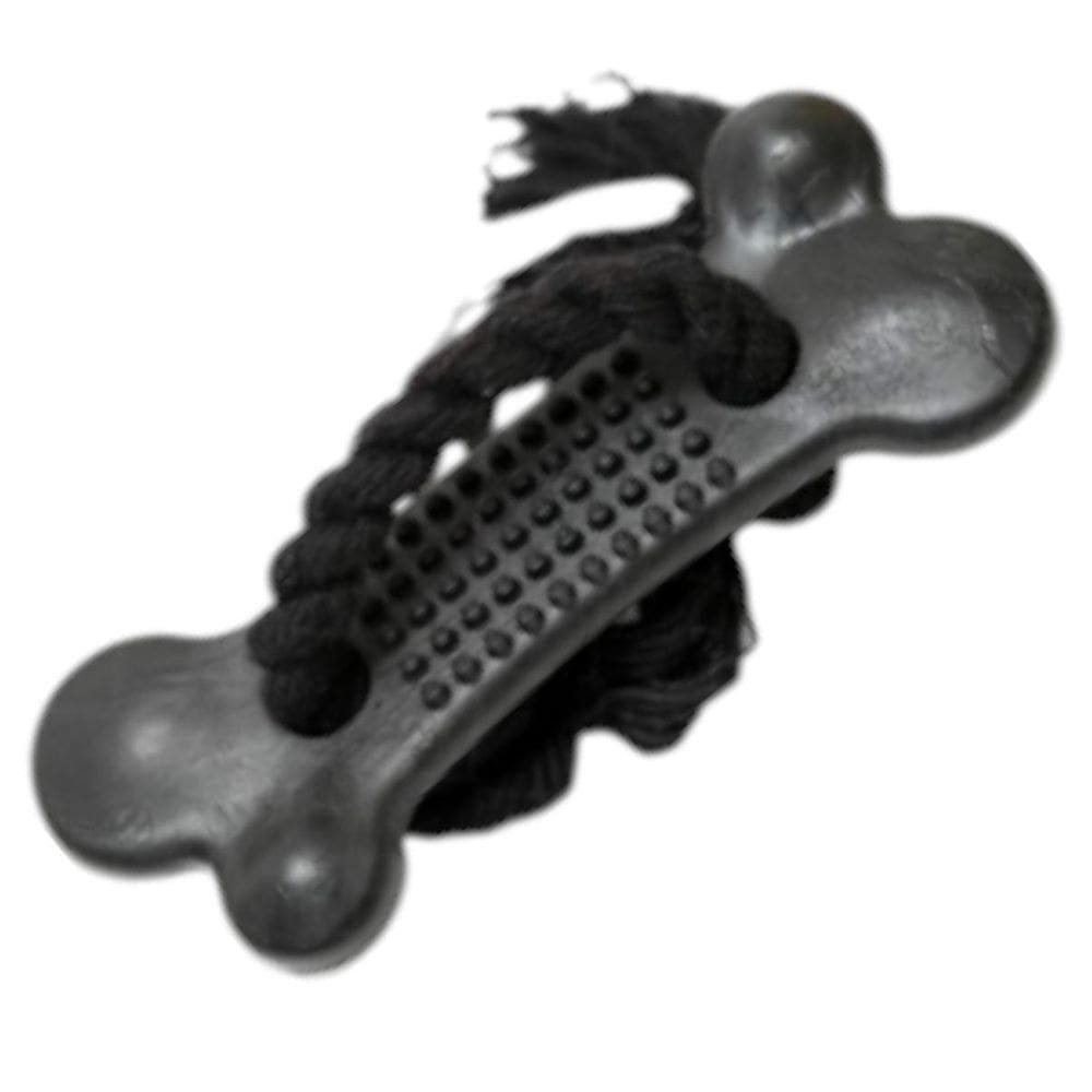 Mordedor Osso Black Com Corda Brinquedos Pet