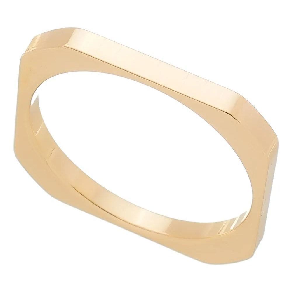 2X Anel Quadrado Ouro 18K Banhado Nova Coleção Com Nota Fisc