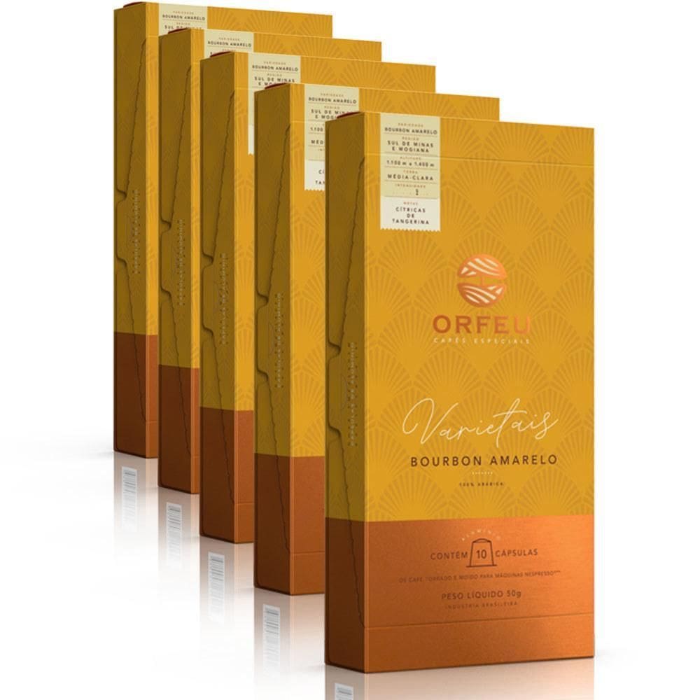 50 Cápsulas Café Orfeu Nespresso Bourbon Amarelo