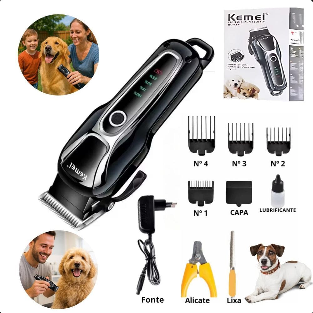 Kemei Km-1991 Cortador De Pelos Silencioso E Portátil