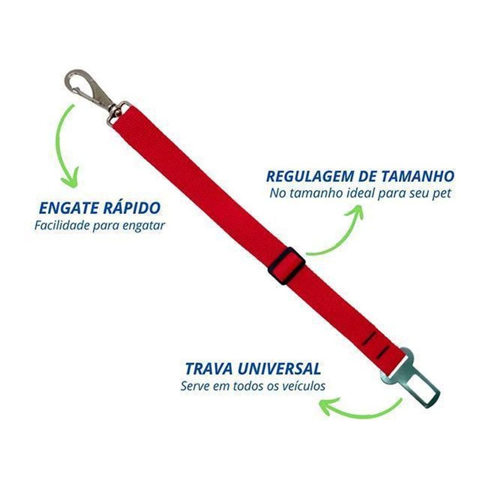 Cinto De Segurança Duplo Preto Inter Pets Para Cão Ou Gato