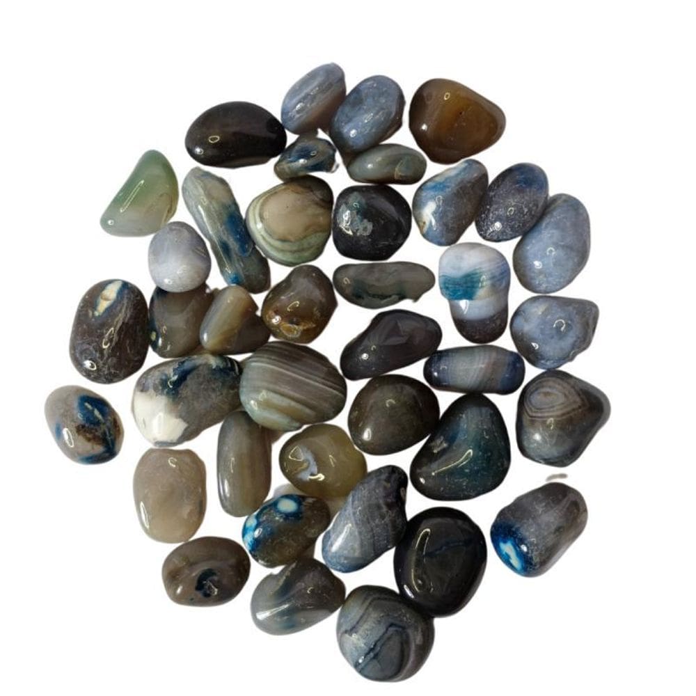 Pedra Ágata Verde 2 A 4 Cm Rolada 1Kg Natural