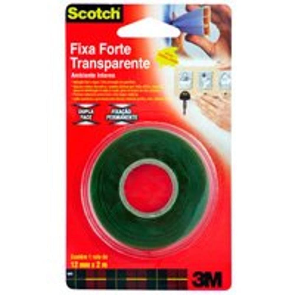 Fita Dupla Face 3M Forte Fixa 12 Mm X 2 Metros