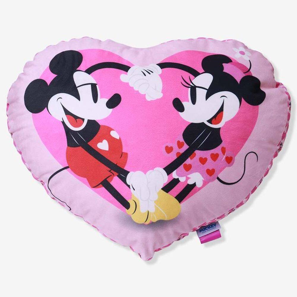 Almofada Formato Fibra Coracao Mickey E Minnie Namorados