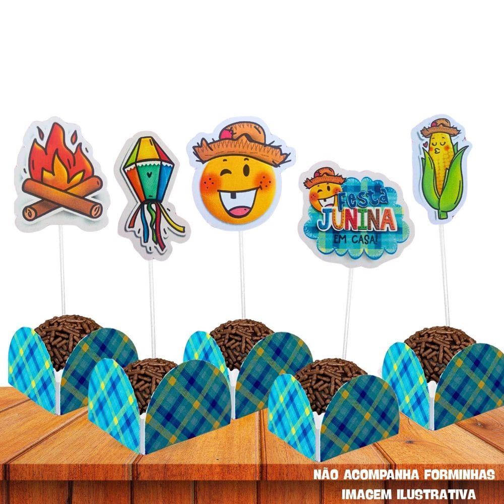 50 Tags Toppers Para Doces Docinho Festa Junina