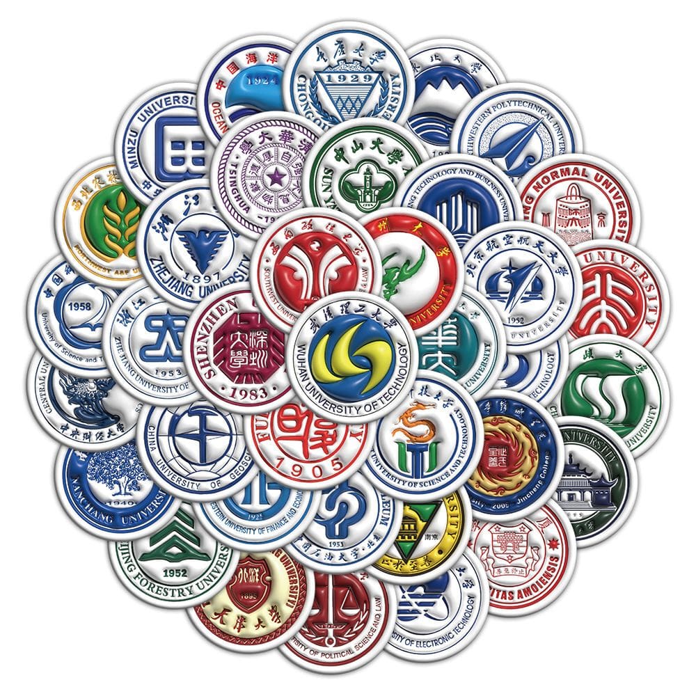 Adesivos, logotipos universitários, vinil impermeável, anime, 50 unidades