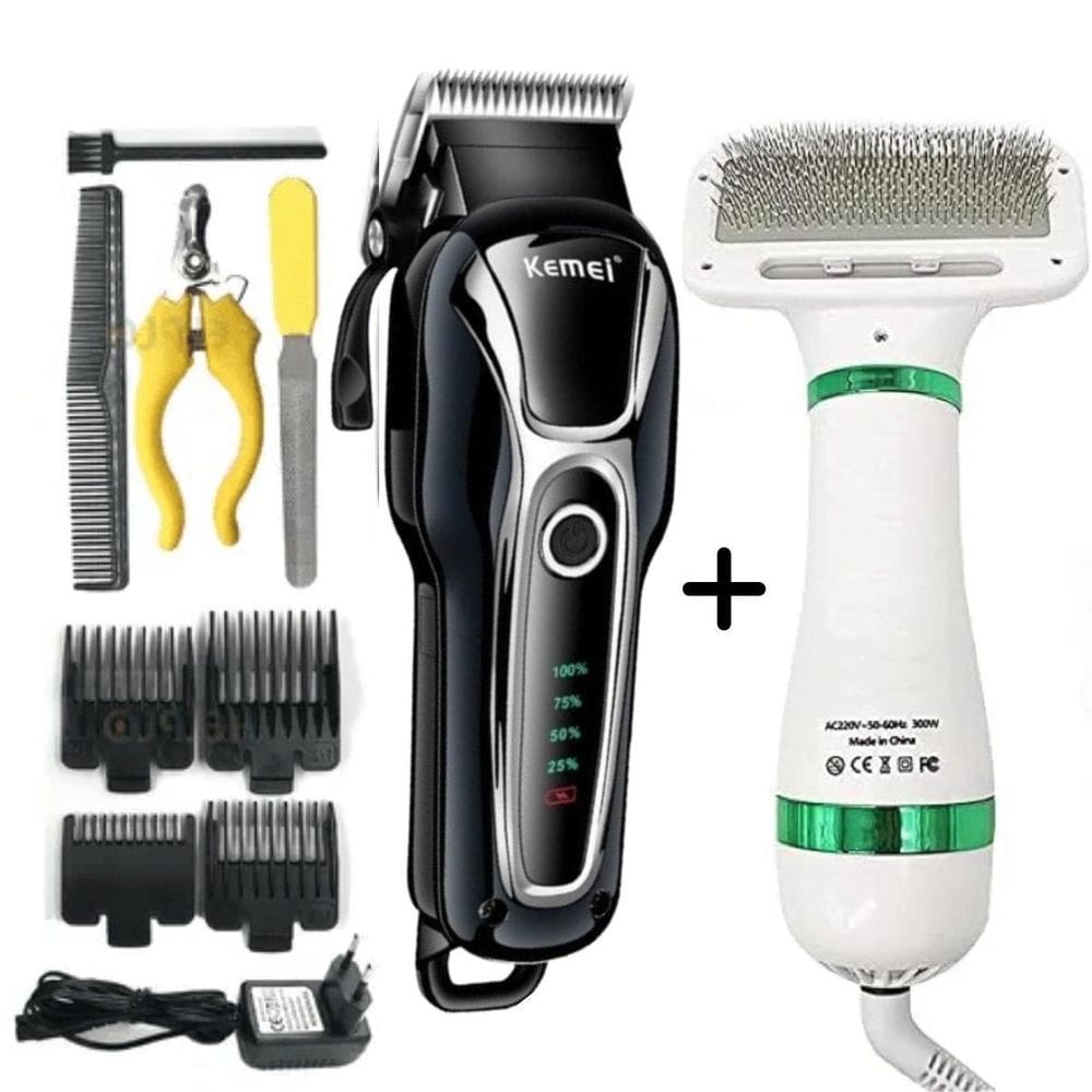 Kit Pet Máquina De Tosa Completa + Secador Confiável