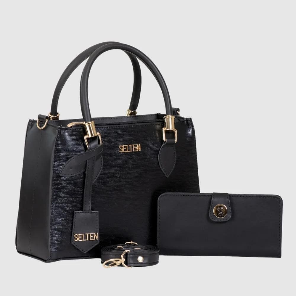 2X Bolsa Feminina Transversal Tote Media Com Carteira Femini