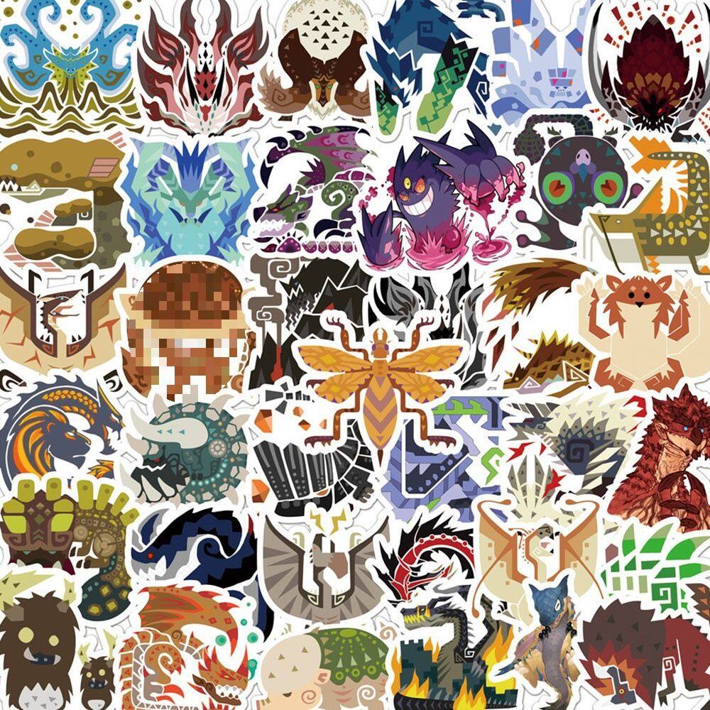Adesivos Monsters Hunters 100 unidades de anime em vinil impermeável
