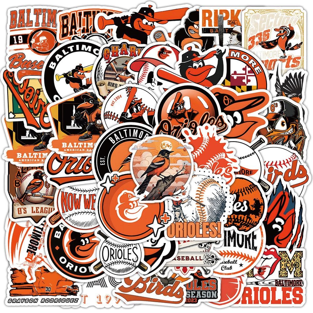 Adesivos Baltimore Orioles em vinil impermeável 50 unidades/lote