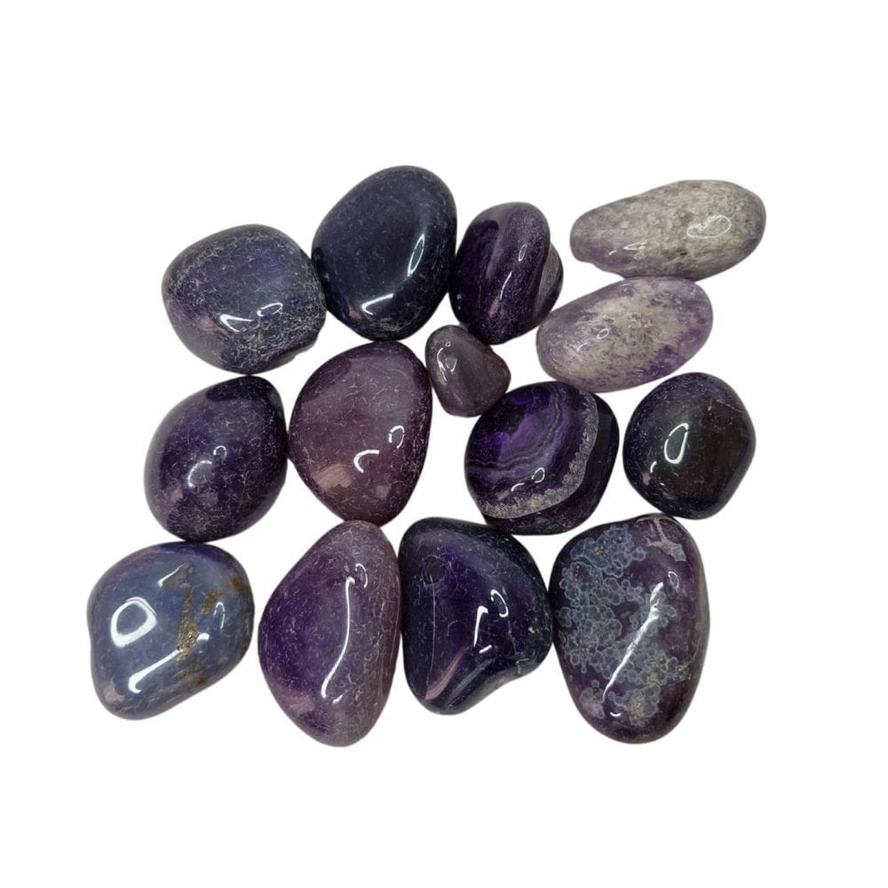 Pedra Natural Ágata Roxa 4 A 6 Cm Rolada 1 Kg