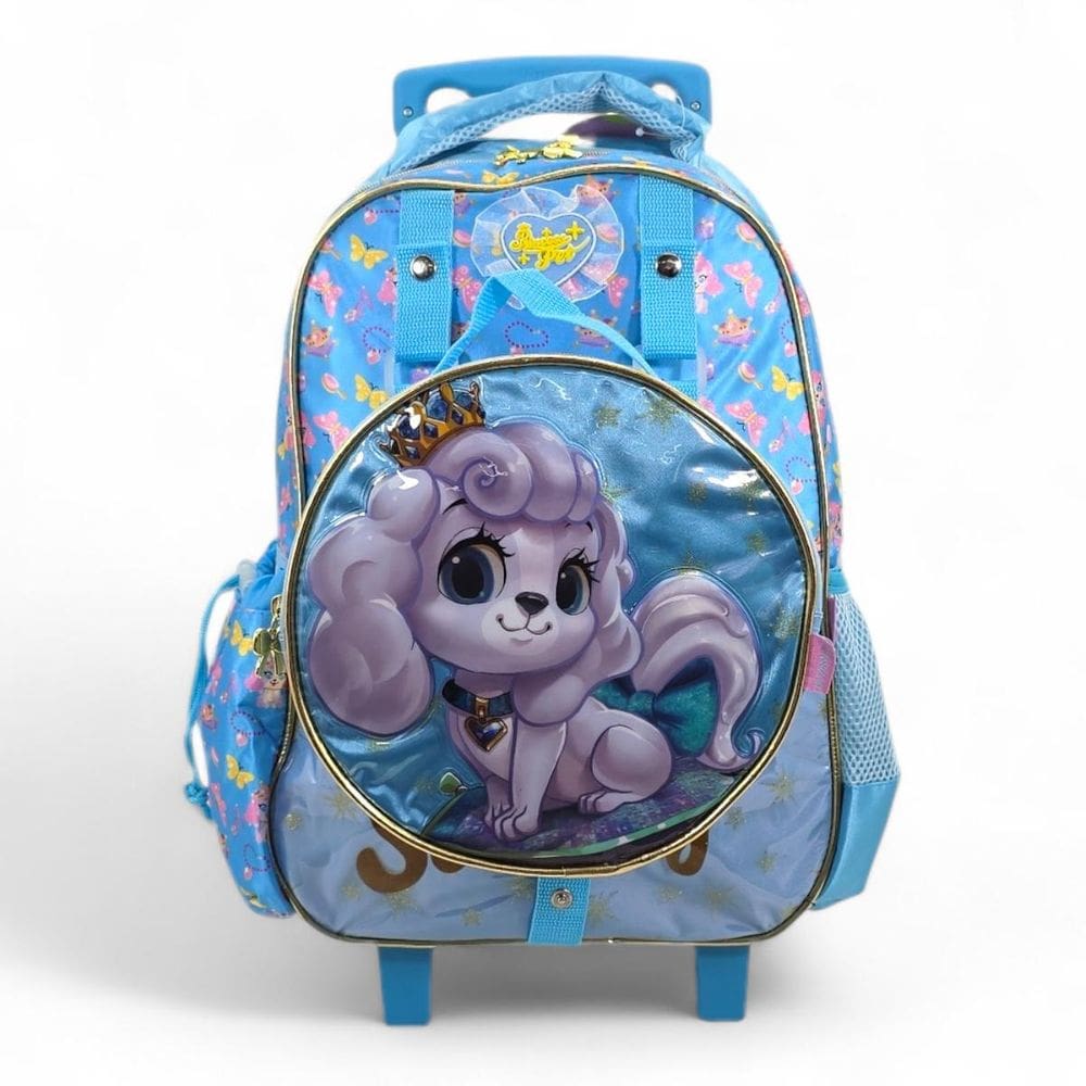 Mochila Infantil Rodinha Lancheira Presa Fuseco Pet Azul