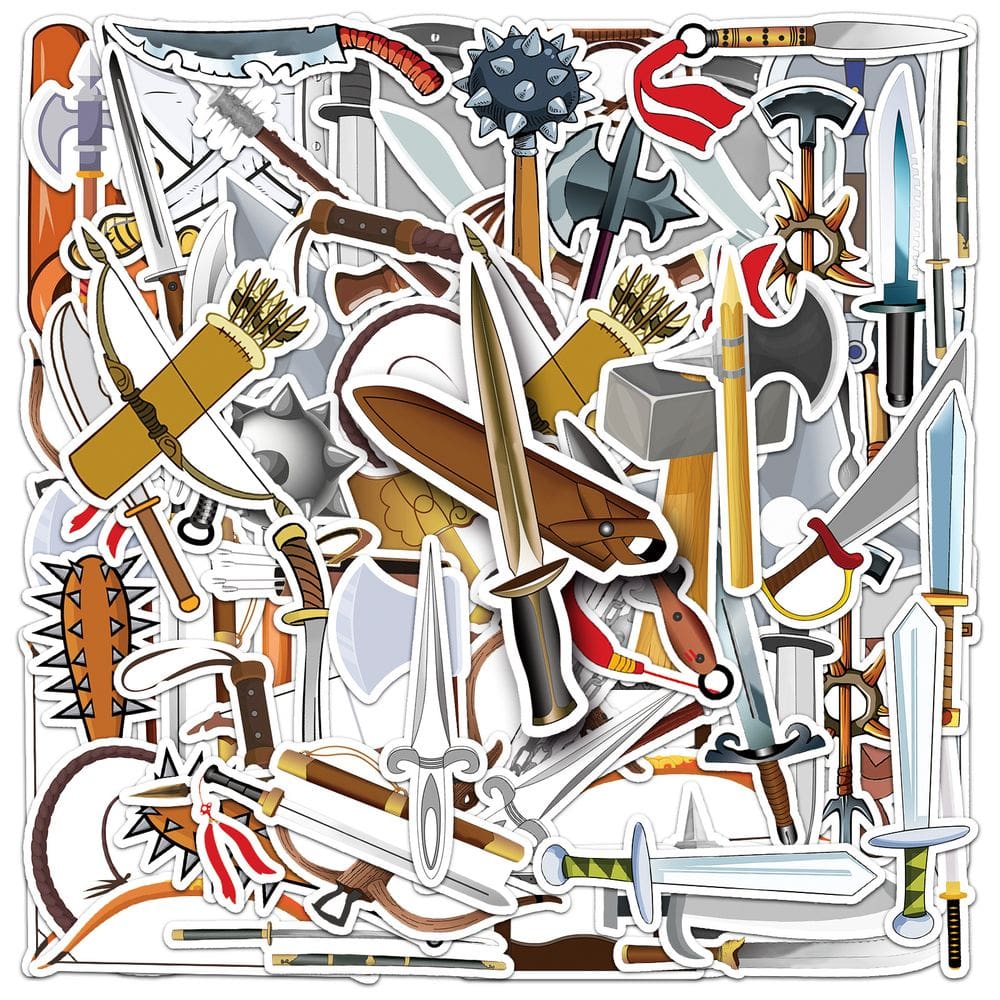Adesivos 71 unidades/lote Colds Weapons, vinil impermeável, anime Stick