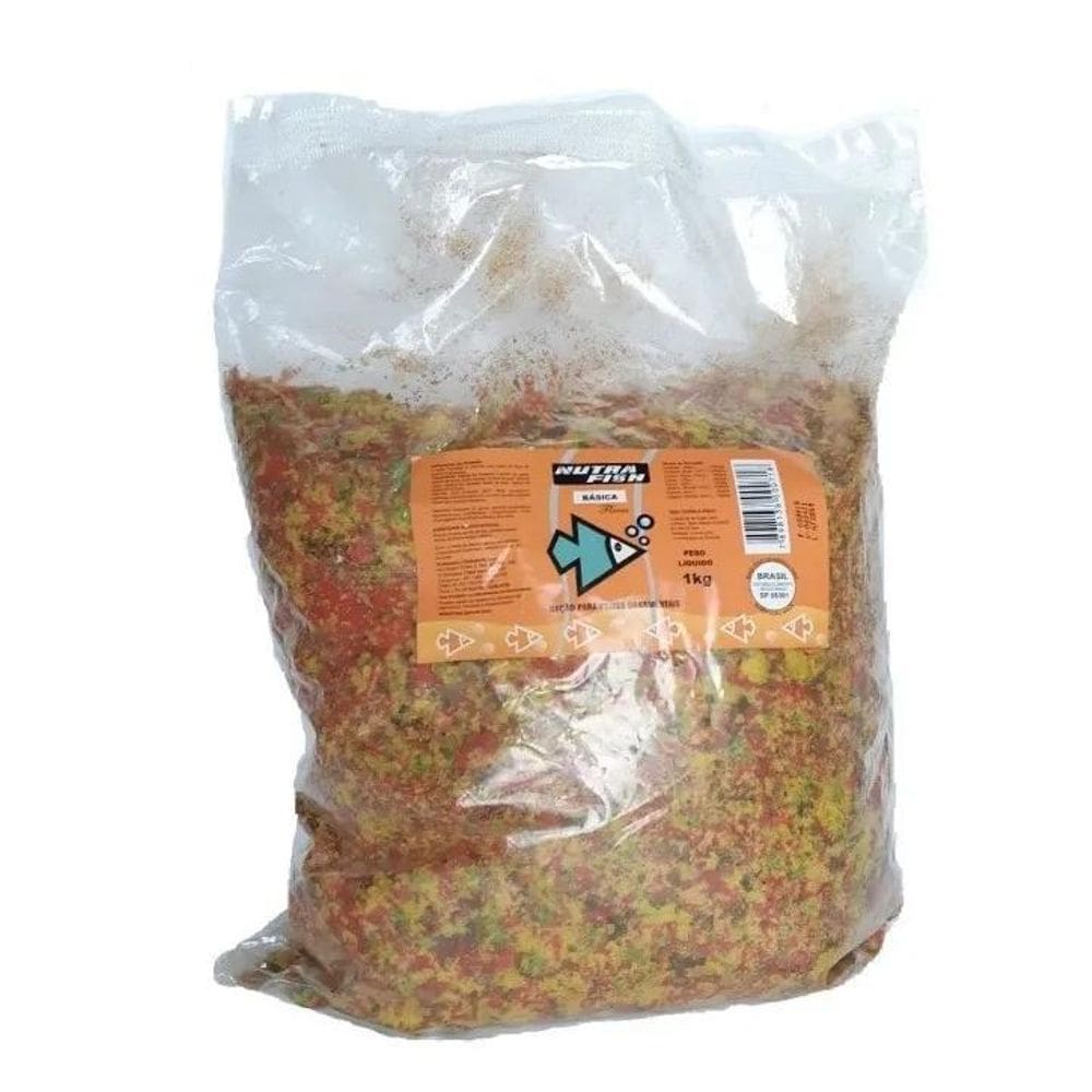 2X Ração Nutrafish 1Kg Em Flocos Comida Para Peixes