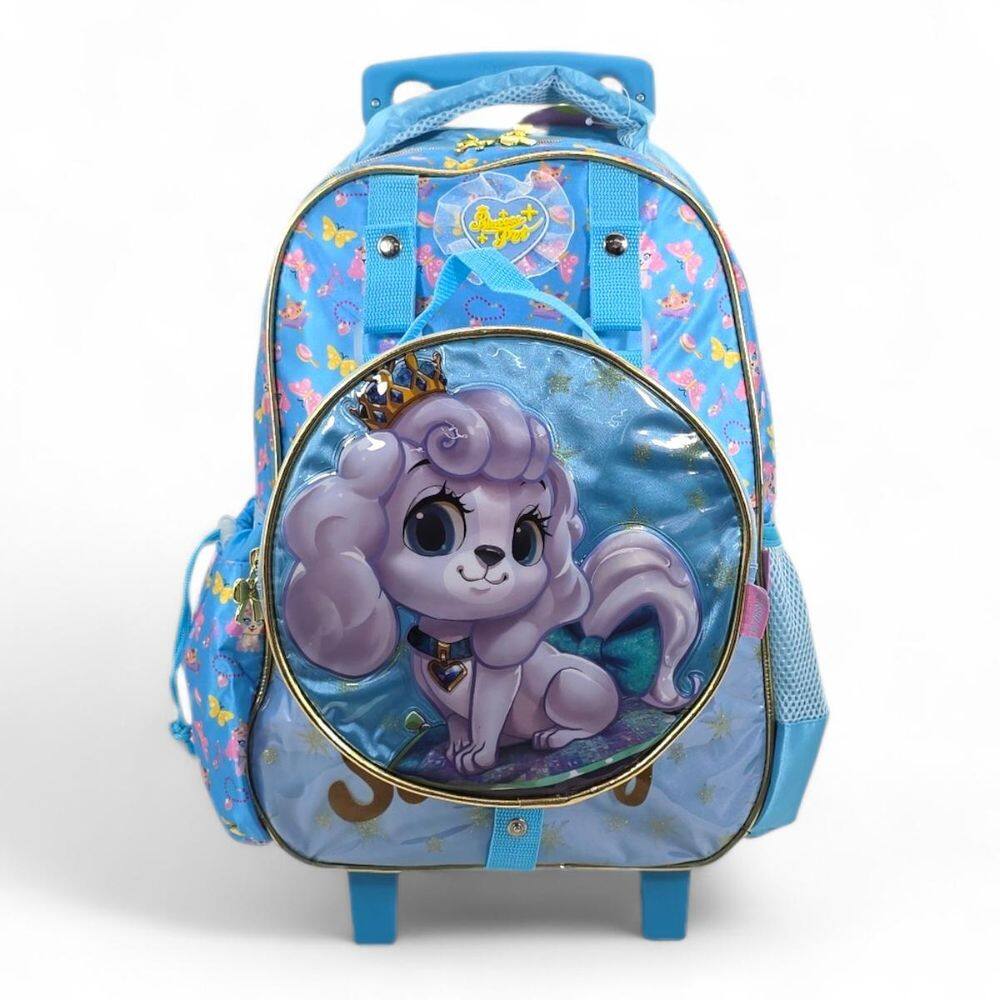 Mochila Infantil Rodinha Lancheira Presa Fuseco Pet Azul