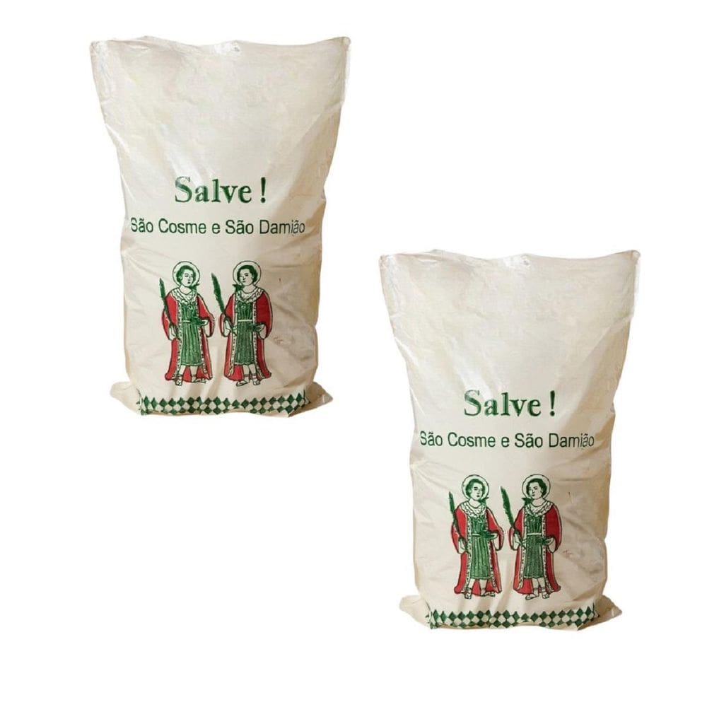Kit 100 Saquinhos Festa Cosme E Damião 16X24Cm De Plastico