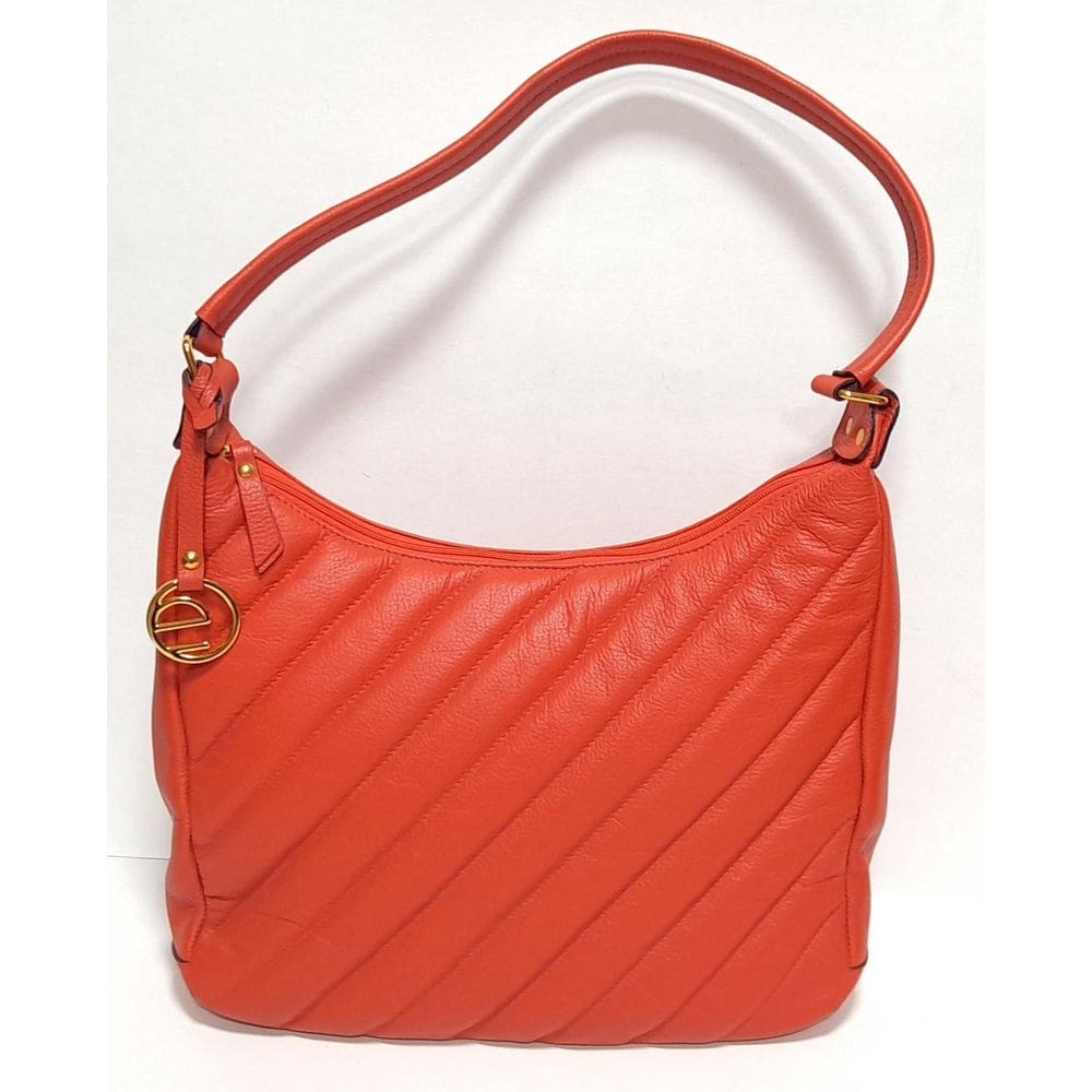 Bolsa Couro Canoa Matelassê Laranja