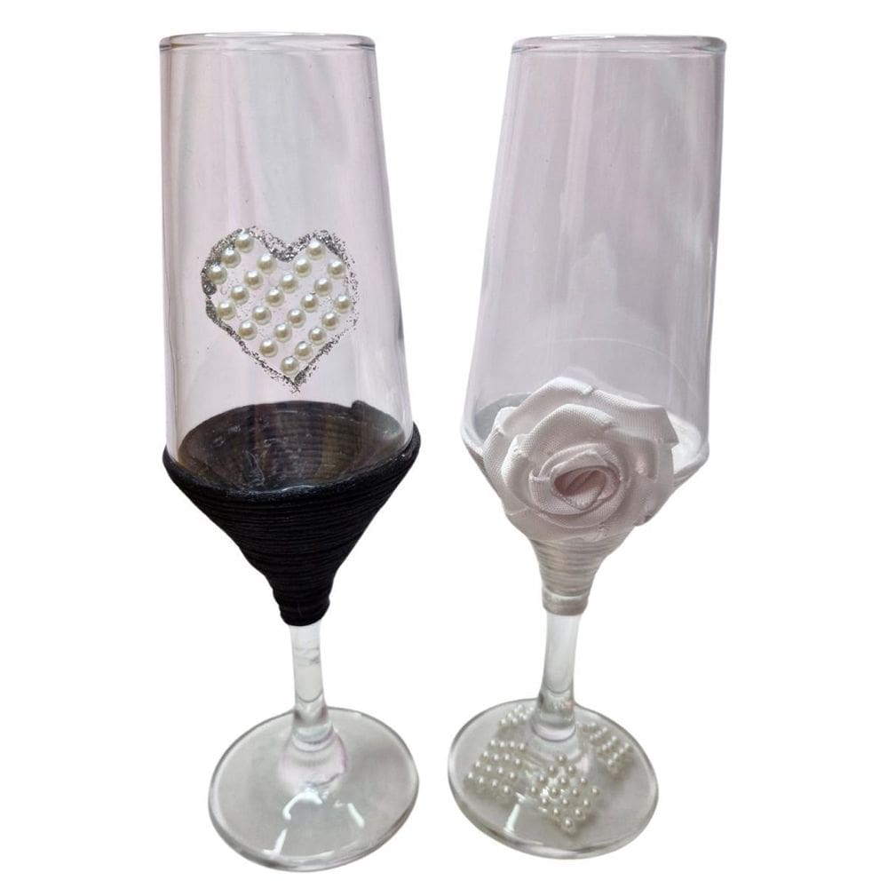 2 Taças Vidro Casamento Noivos Presente Amor