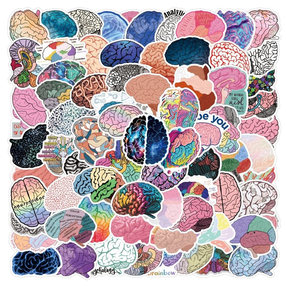Stickers Brains 110 unidades de anime de vinil impermeável para laptop